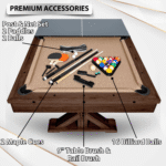 Espresso 7Ft 3 in 1 Multi Game Pool Table with Dining and Table Tennis Tops - RB4050A - Image 3