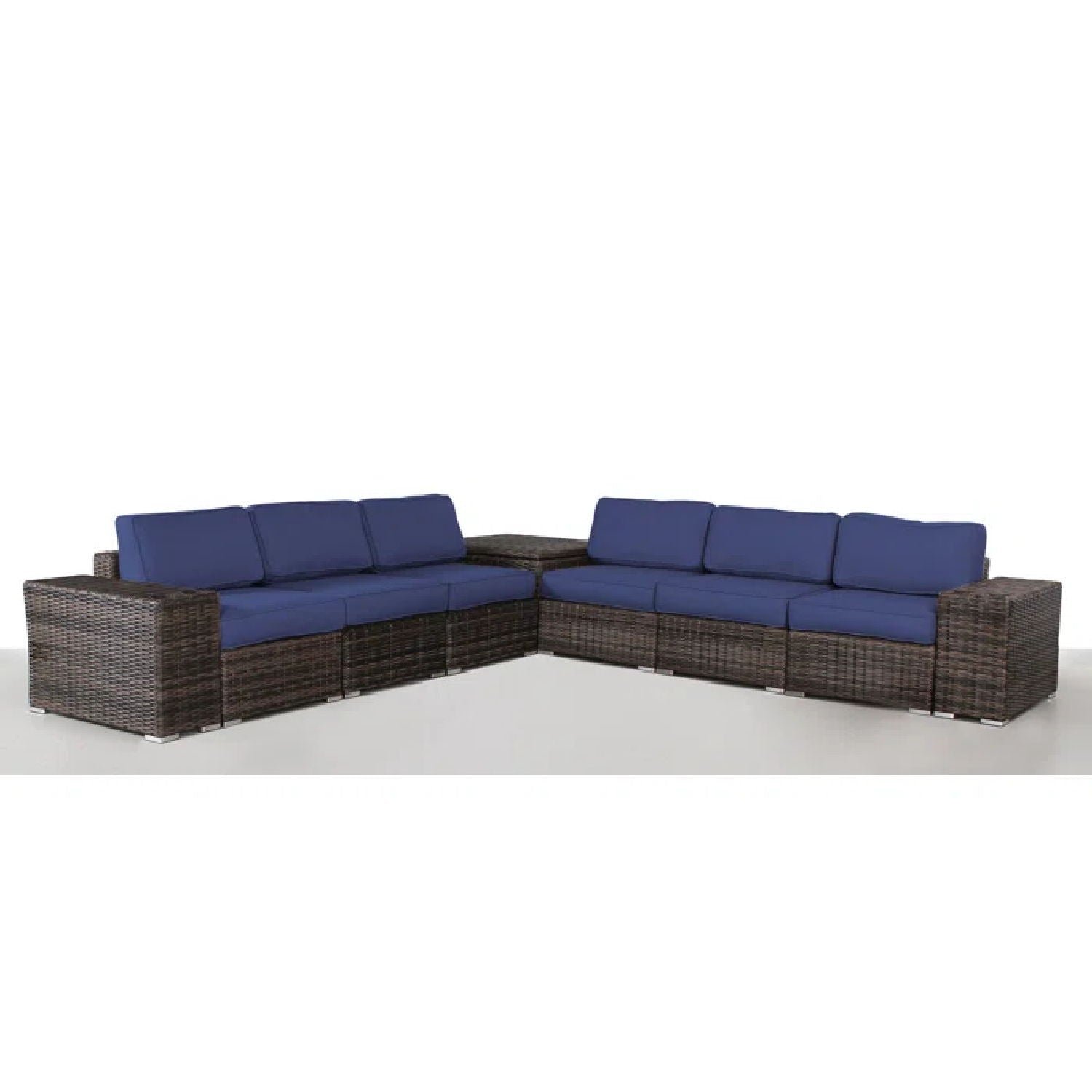 6266db8b-eb9b-42bd-80cc-b062cc47f368 Elegant Outdoor Rattan Wicker 6 Person Seating Group With Cushions - Image 1