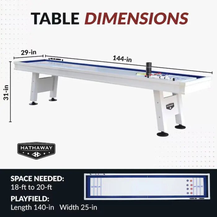 Hathaway Crestline 12-ft Outdoor Shuffleboard, Weatherproof - Image 2
