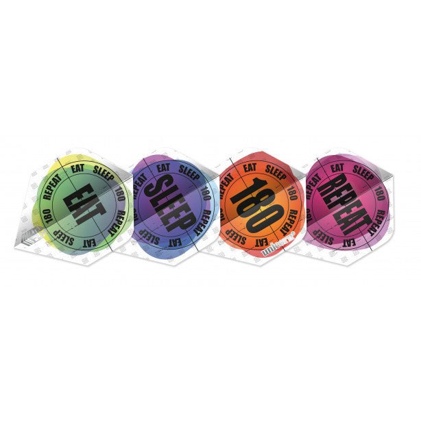 69020_eat_sleep_180_repeat_plus_x4_7dc06f38-5ab7-4fc5-9831-4a8180928853 Unicorn Ultrafly .100 Plus Darts Flight - Eat, Sleep, 180, Repeat - Image 1