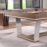 Playcraft Barcelona 8' Slate Pool Table in Walnut Gray on Silver - Image 5