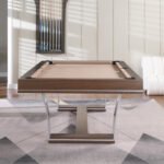 Playcraft Barcelona 8' Slate Pool Table in Walnut Gray on Silver - Image 9