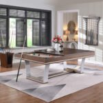 Playcraft Barcelona 8' Slate Pool Table in Walnut Gray on Silver - Image 17