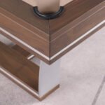 Playcraft Barcelona 8' Slate Pool Table in Walnut Gray on Silver - Image 12