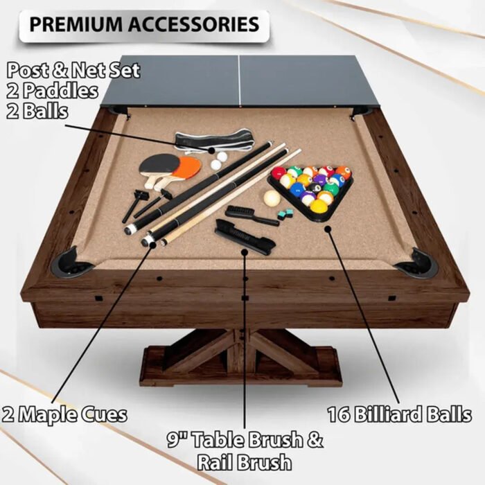 Freetime Fun Rockford 7' Espresso Multi-Game Table - Image 4