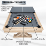 Freetime Fun The Rockford 7' Multi-Game Table in Rustic Oak with Grey Felt - Image 3
