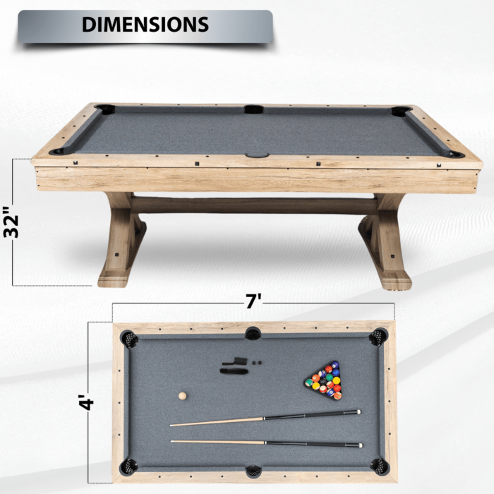 Freetime Fun The Rockford 7' Multi-Game Table in Rustic Oak with Grey Felt - Image 4