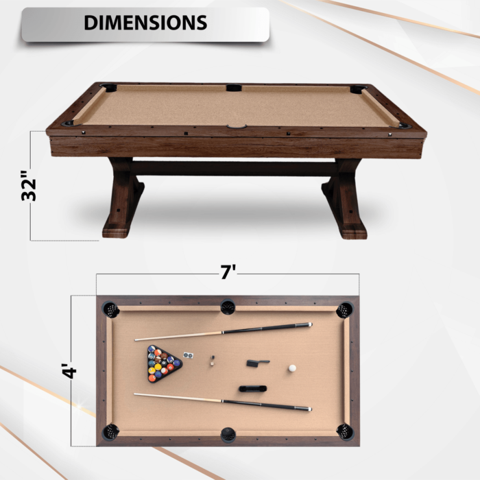 Freetime Fun The Rockford 7' Multi-Game Table in Espresso with Tan Felt - Image 6