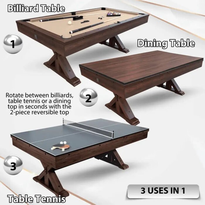 Freetime Fun Rockford 7' Espresso Multi-Game Table - Image 7