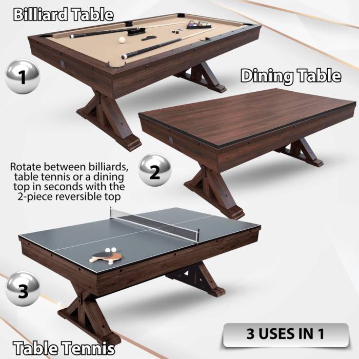 Freetime Fun The Rockford 7' Multi-Game Table in Espresso with Tan Felt - Image 2