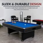 Hustler 7-Foot Pool Table with Blue Felt, Internal Ball Return System, Easy Assembly, Pool Cues and Chalk - Image 7