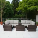 Outdoor Wicker Sectional With Weather Resistant Cushions And Table - Image 22