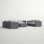 7 Person Outdoor Seating Group With Cushions - Gray / Silver - Image 2