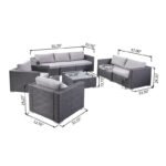 7 Person Outdoor Seating Group With Cushions - Gray / Silver - Image 3