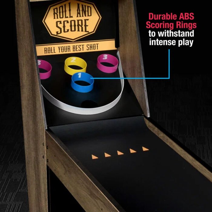 7’ 3” Compact Roll and Score Arcade Game with Electronic Scoring and Ball Return System - Image 4