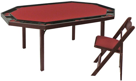 Kestell 10-Player Deluxe Folding Game Table with cup holders and padded chair included.