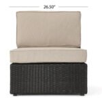 Santa Cruz - 8 Piece Outdoor Sectional Set - Dark Brown - Image 3