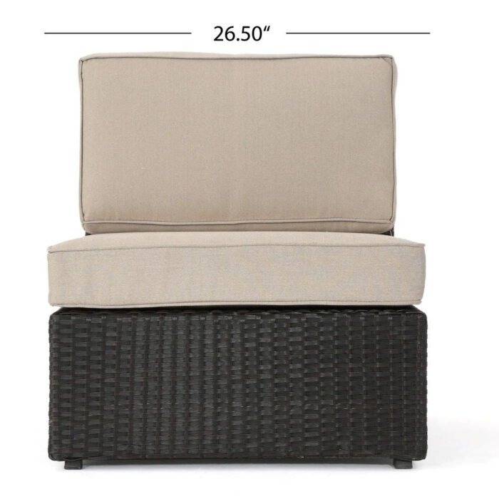 Santa Cruz - 8 Piece Outdoor Sectional Set - Dark Brown - Image 3