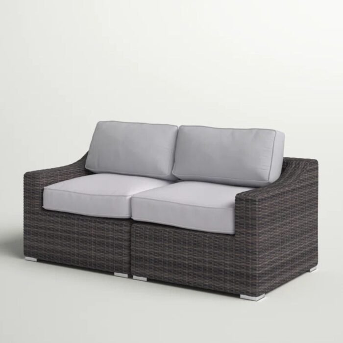 Chic Wide Outdoor Loveseat With Cushions - Image 5