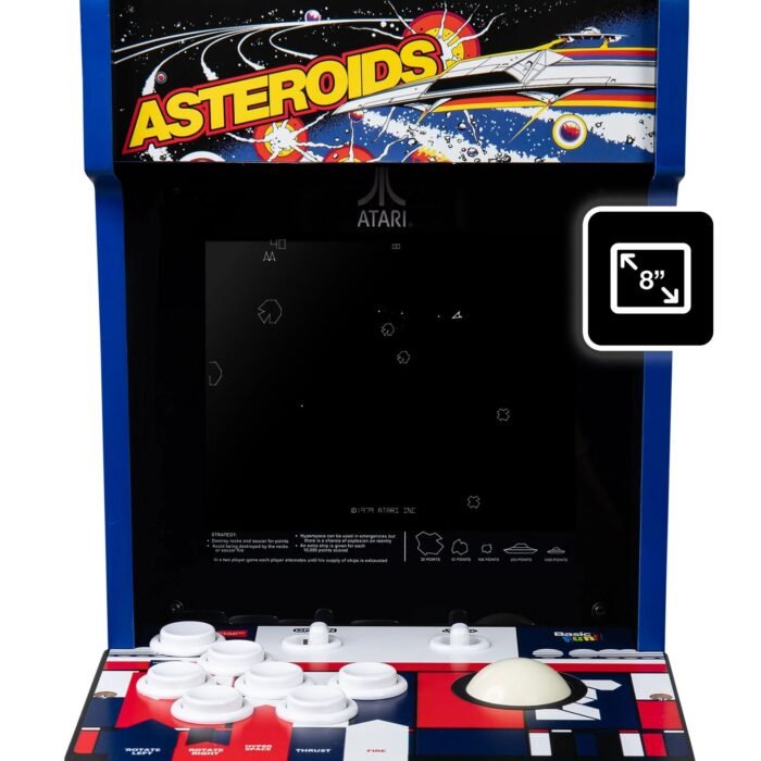 Arcade Classics Atari Asteroids Counter Series Game Machine with 8" Screen and 5 Games - Image 11