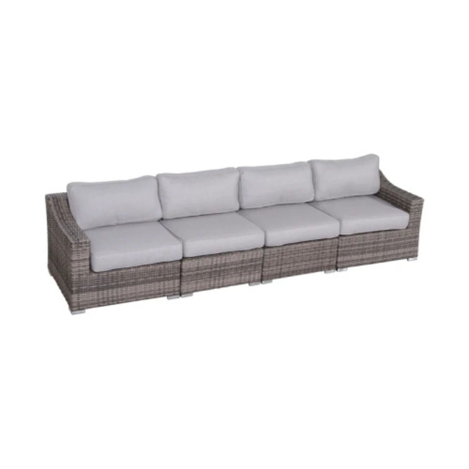 8f8c3038-fbd5-4ded-8922-f20dd393cf32 Contemporary Outdoor Rattan Wicker Sectional Seating Group With Cushions - Image 1