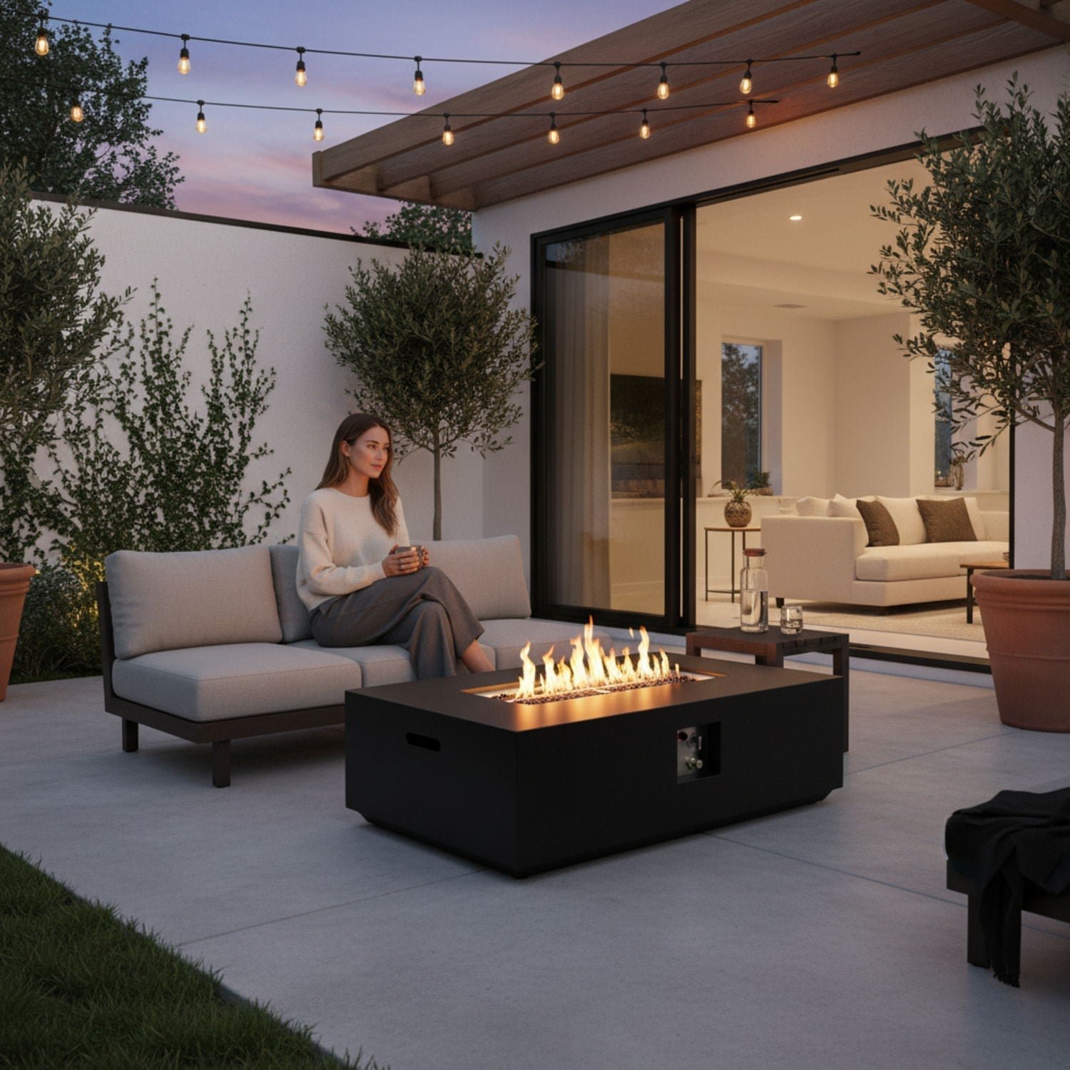 9decc32e-0f9a-4574-ae05-4d218b49a9de Propane / Natural Gas Fire Pit Table, 50,000 BTU - Charcoal - Image 1