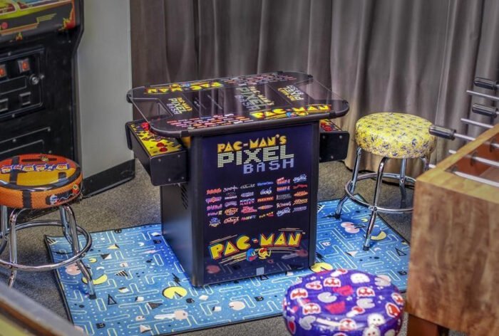 Namco PacMan Pixel Bash Woodgrain Cocktail Home - Image 6