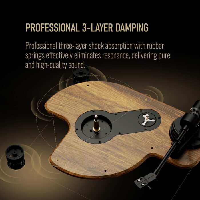 Huygens Bluetooth Record Player with Built-in Speakers - Image 4