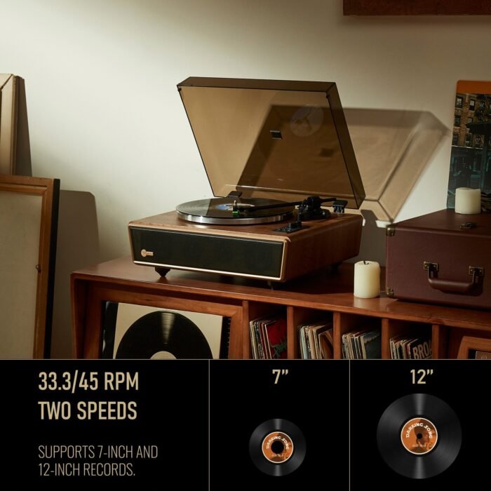Huygens Bluetooth Record Player with Built-in Speakers - Image 6