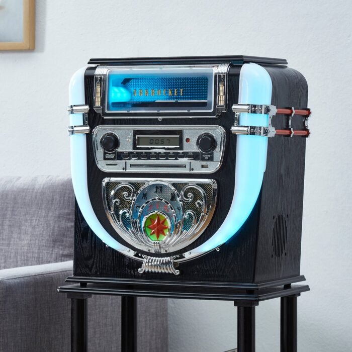 Boston Tabletop Jukebox Record Player Entertainment System - Image 9