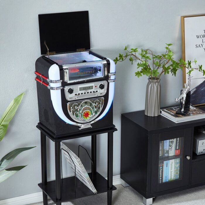 Boston Tabletop Jukebox Record Player Entertainment System - Image 8