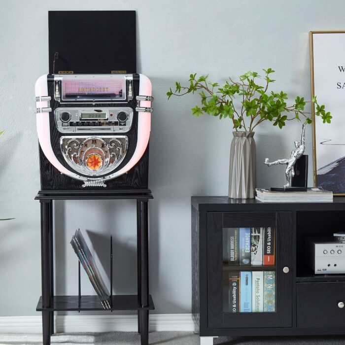 Boston Tabletop Jukebox Record Player Entertainment System - Image 6