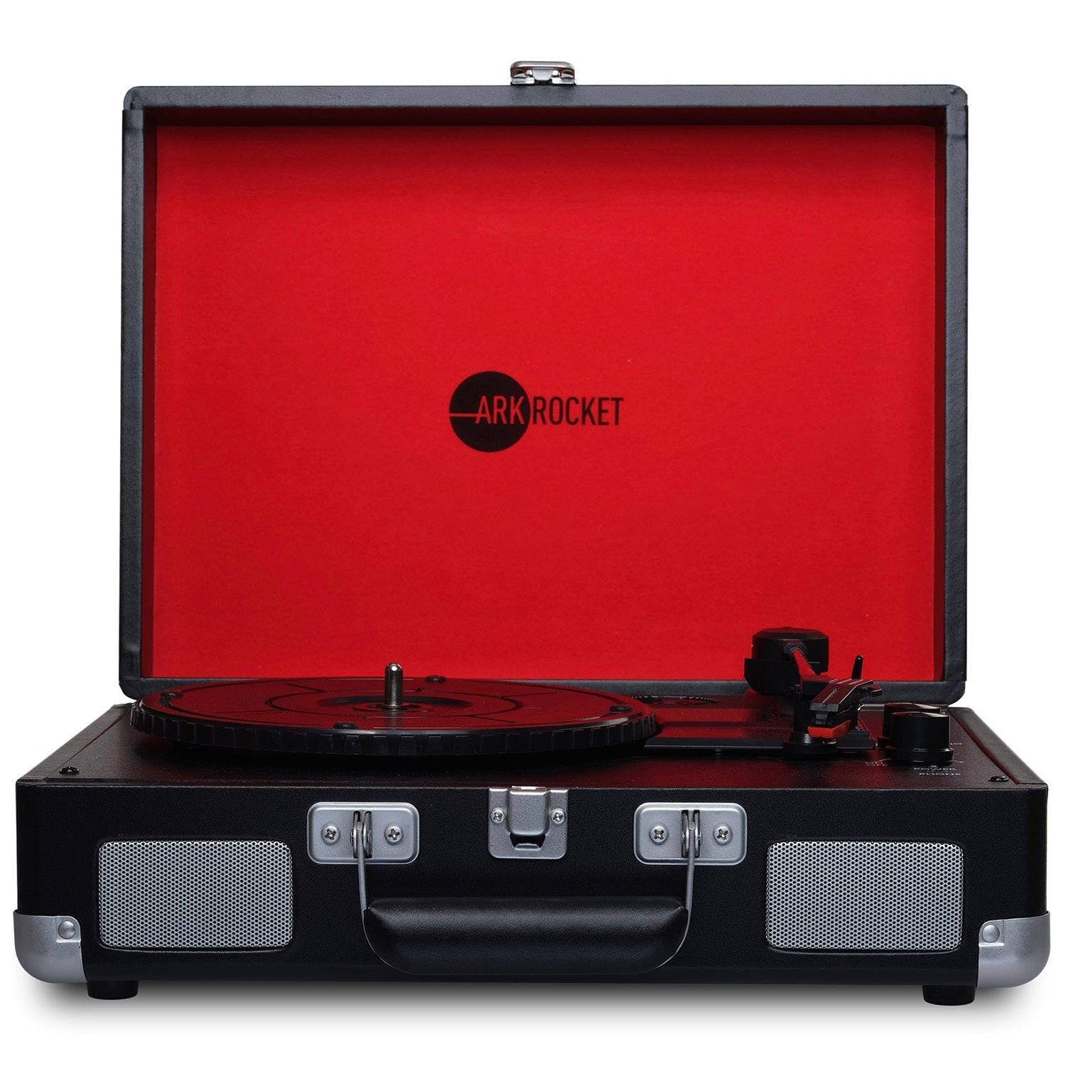 AR108A-BR-01-1500 Curiosity III Suitcase Bluetooth Turntable - Black Red - Image 1