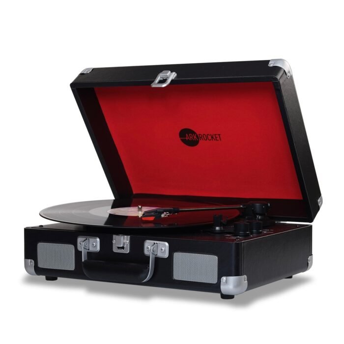 Curiosity III Suitcase Bluetooth Turntable - Black Red - Image 2
