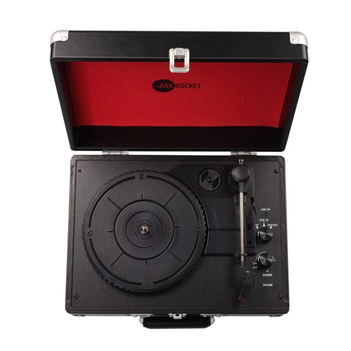Curiosity III Suitcase Bluetooth Turntable - Black Red - Image 3