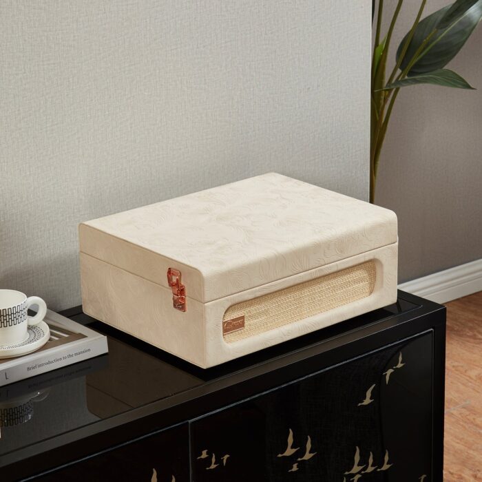 Coryphaeus Flora Engraved Bluetooth Portable Record Player - Image 8