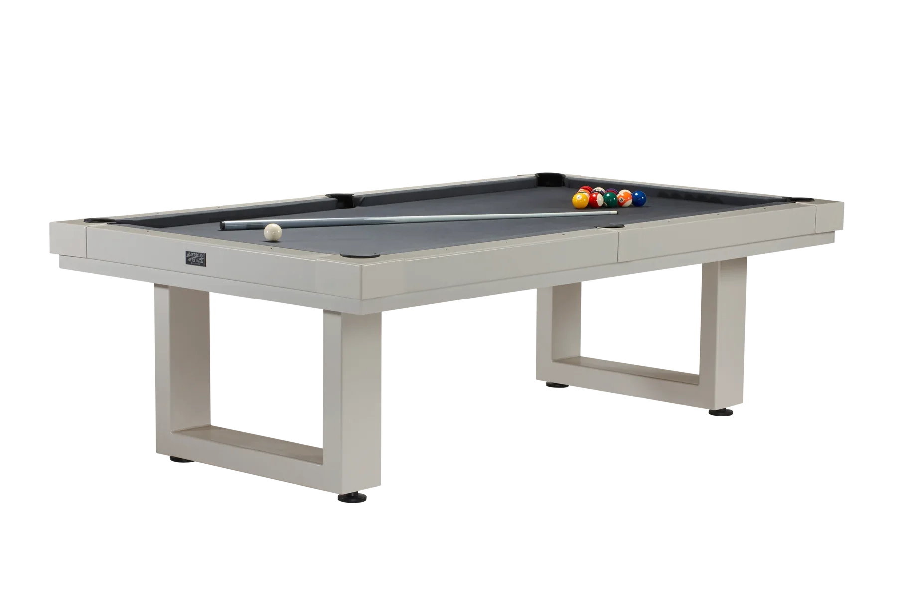 AmericanHeritageLanai8_OutdoorPoolTableInOysterGrey4 American Heritage Billiards Lanai 8' Outdoor Slate Pool Table In Oyster Grey - Image 1