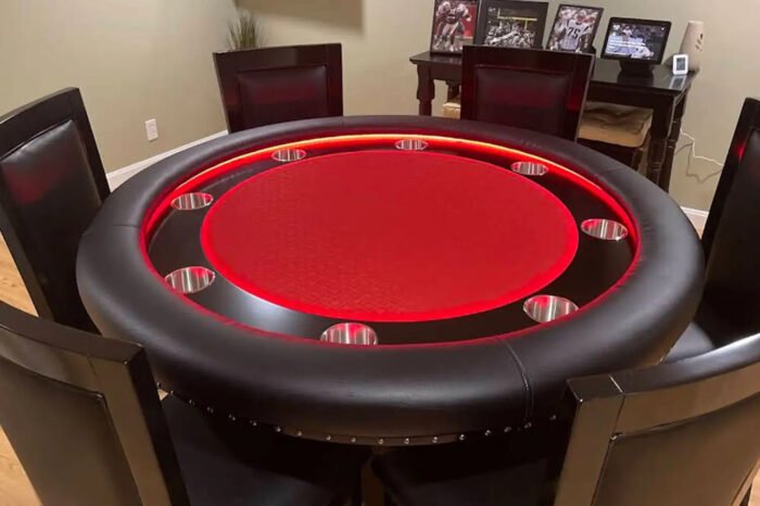 BBO Ginza Round – LED Poker Table for 8 with Dining Option - Image 3