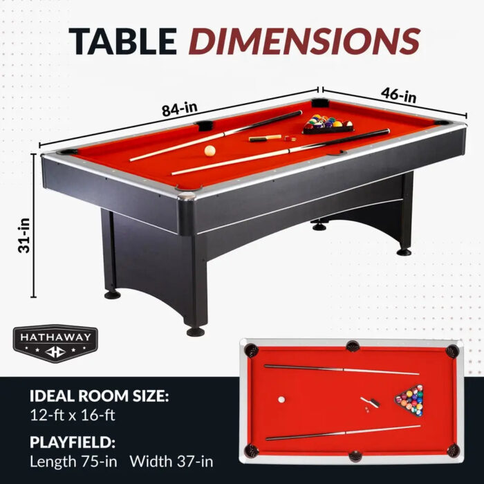 Hathaway Maverick 7-ft Pool Table – Billiards & Table Tennis - Image 5