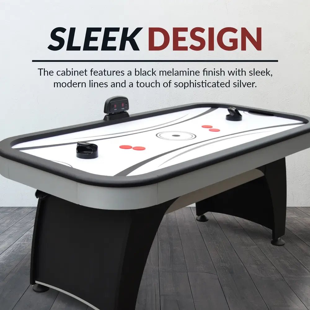 Hathaway Silverstreak 6-foot air hockey table with LED electronic scoring and black finish