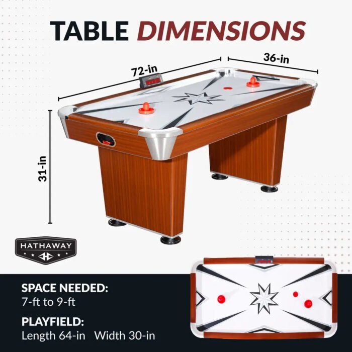 Hathaway Midtown 6-ft Air Hockey Table with LED Scoring - Image 3