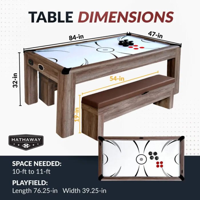 Hathaway Driftwood 7-ft Air Hockey Combo Table - Image 6
