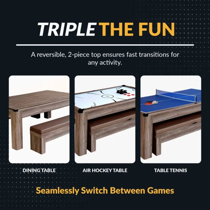 Hathaway Driftwood 7-ft Air Hockey Combo Table - Image 7