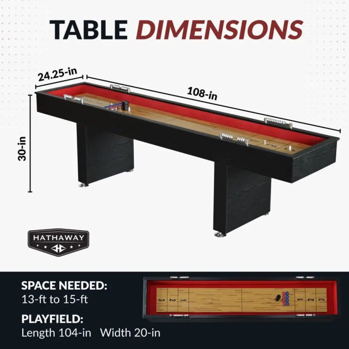 Hathaway Avenger 9-ft Shuffleboard Table – Black - Image 2