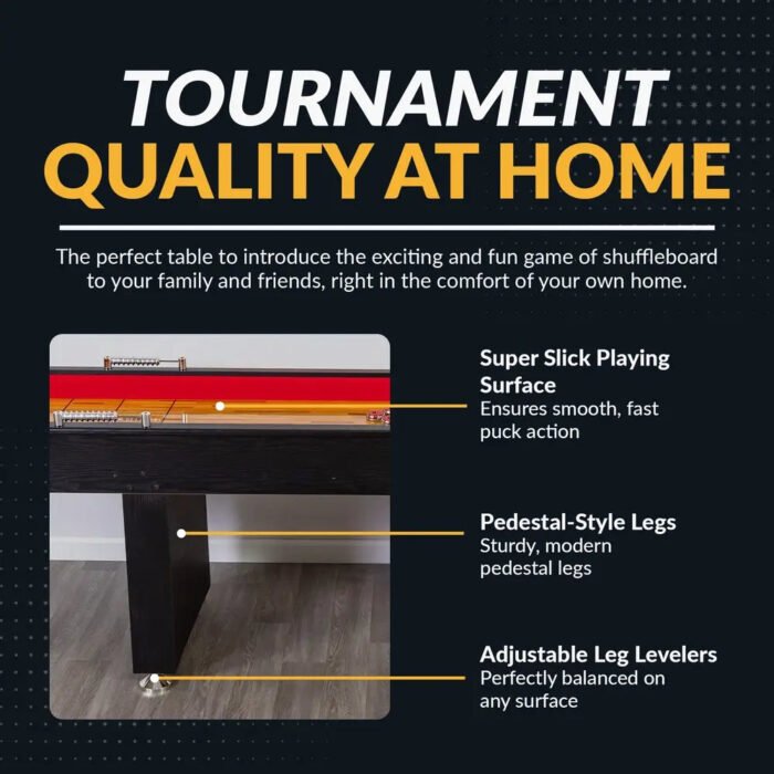 Hathaway Avenger 9-ft Shuffleboard Table – Black - Image 3