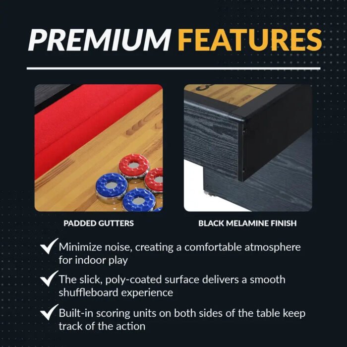 Hathaway Avenger 9-ft Shuffleboard Table – Black - Image 5