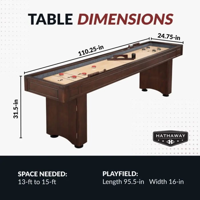 Hathaway Austin 9-ft Shuffleboard Table – Mahogany - Image 2