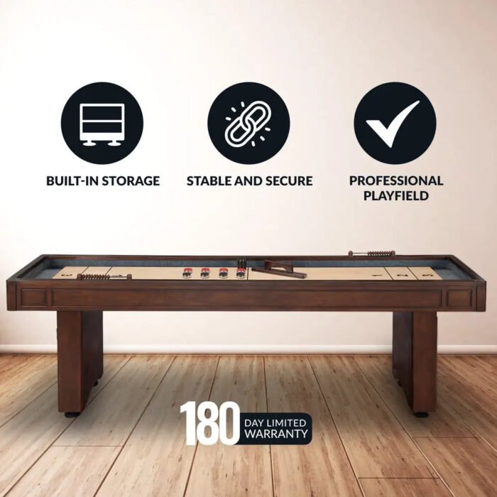 Hathaway Austin 9-ft Shuffleboard Table – Mahogany - Image 4