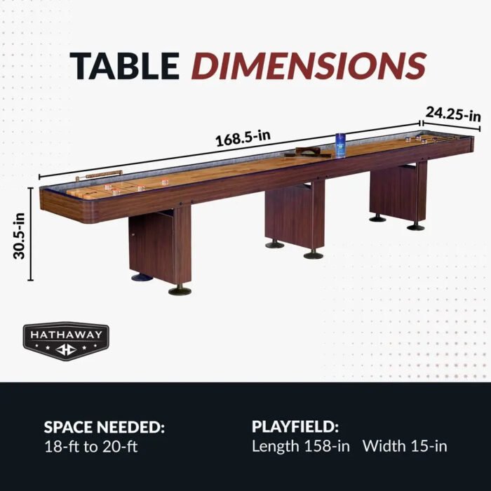 Hathaway Challenger Shuffleboard Table – Walnut Finish - Image 2