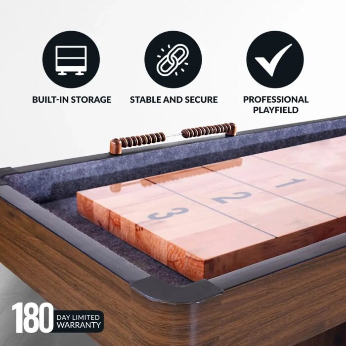 Hathaway Challenger Shuffleboard Table – Walnut Finish - Image 4